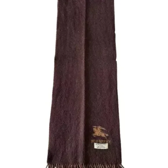 Burberry Vintage Scarf Brown 100% Cashmere Unisex Scarf Made In England - Picture 2 of 6